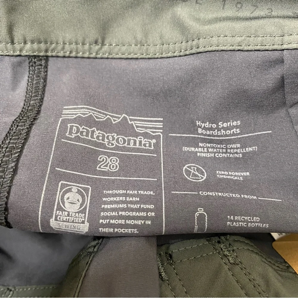 Patagonia Men’s slate gray Hydro Series Boardshorts summer surfing size 28